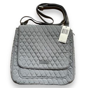 Vera Bradley Quilted Essential Mailbag Crossbody Carbon Gray 26075-158